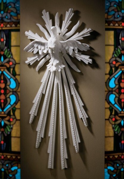Dove of Peace Bonded Natural Marble Wall Sculpture Holy Church